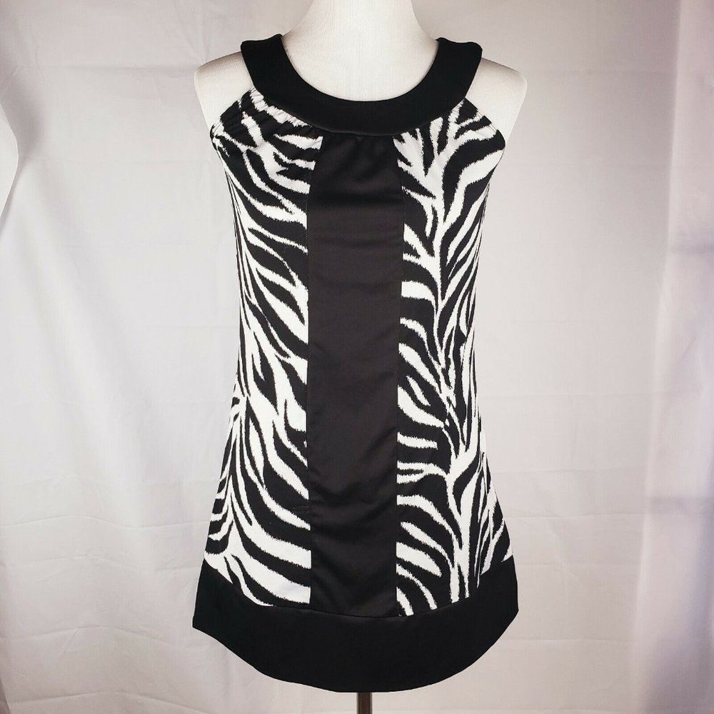 Piper & Blue Animal Print Zebra Shift Party Dress
